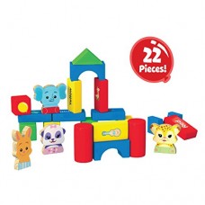 Word Party My First Building Blocks, 22 Piece Wood Set - Lulu, Bailey, Franny, Kip and 18 Blocks of Different Shapes and Colors - from the Netflix Original Series -18+ Months   